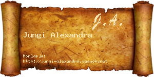 Jungi Alexandra névjegykártya